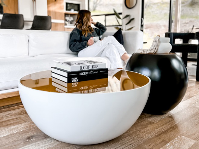 Modern Round Coffee Table Set of 2